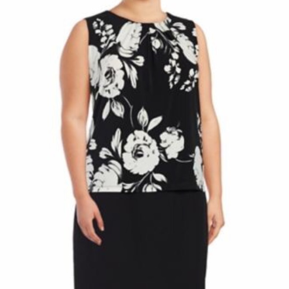 NWT Calvin Klein sleeveless floral print blouse